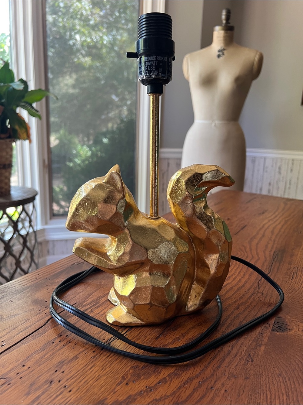 Gold Squirrel Accent Lamp Base Alpha Gamma Delta